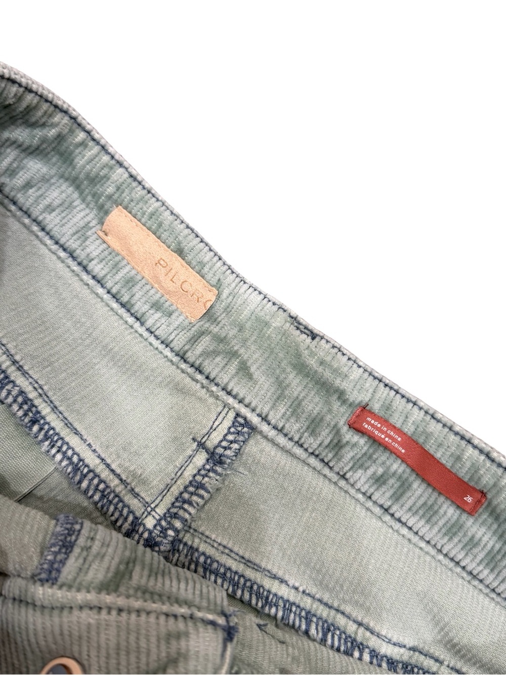🌿 Anthropologie Pilcro The Icon Corduroy Flare Low Rise‎ Pants Green Size 26 - Picture 10 of 14